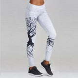 Skull Flower Digital Print Leggings