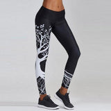 Skull Flower Digital Print Leggings
