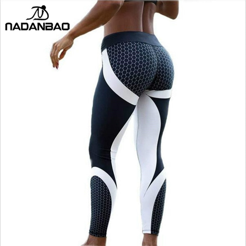 White Black Pattern Pushup Leggings
