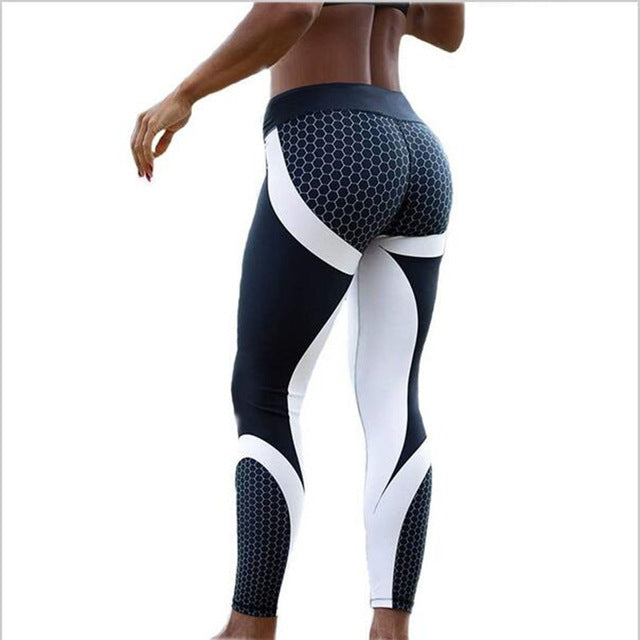 White Black Pattern Pushup Leggings